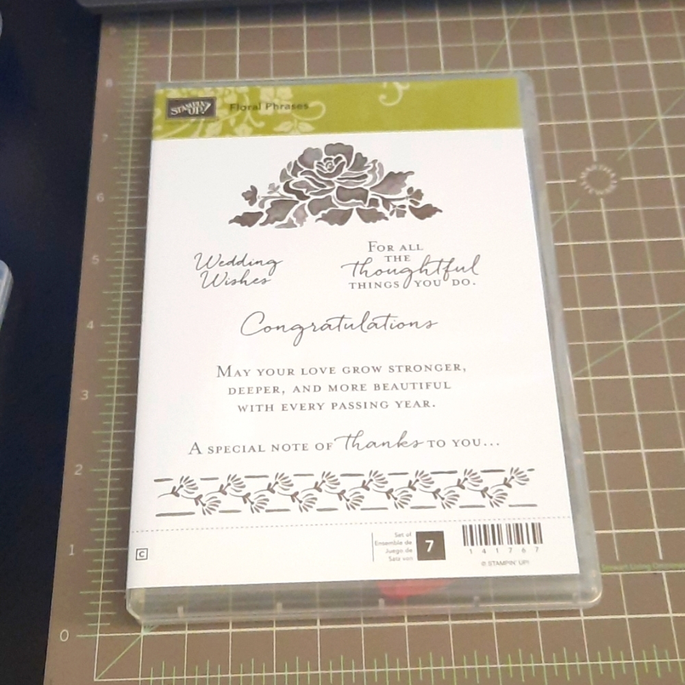Floral Phrases unmounted rubber stamp set